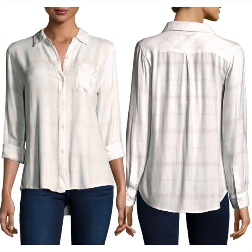 Rails White Rose Hunter Plaid Button down shirt